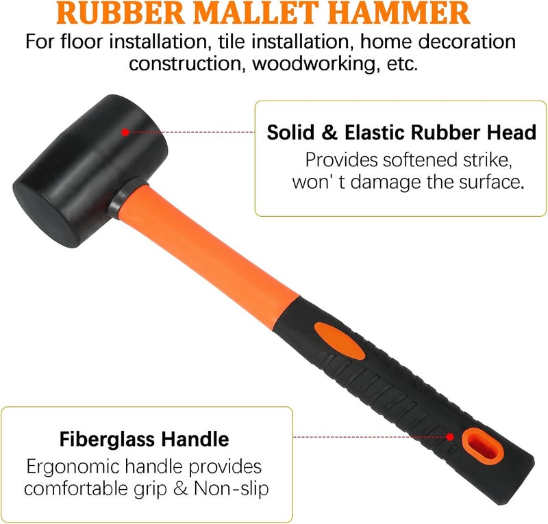 Genubi Industry Floor Gap Fixer Tool for Laminate Floor Gap Repair Plank Grabber Includes Heavy Duty Aluminum Suction Cup and Fiberglass Handle Rubber Mallet (Can't Use on Scraped Surface Floor) - Image 3